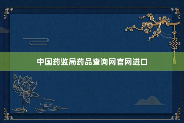中国药监局药品查询网官网进口