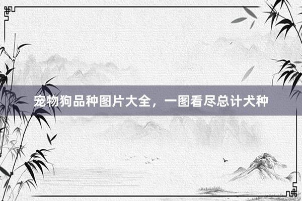宠物狗品种图片大全，一图看尽总计犬种